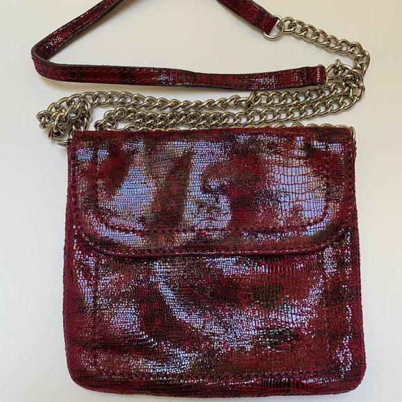 Banana Republic Red Textured Leather Mini Crossbody Bag - Picture 1 of 6